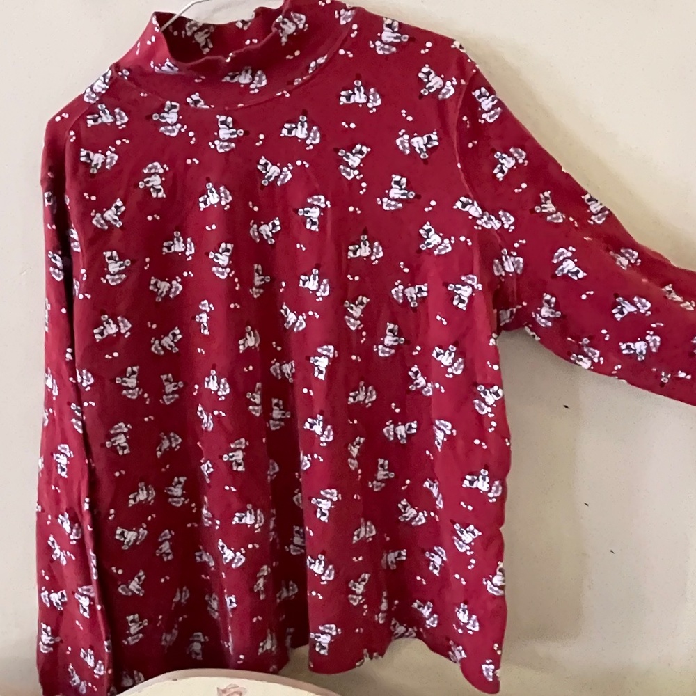 Laura Scott red snowman turtleneck plus 20/22 MB65